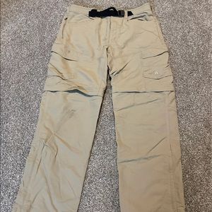 Sold. North face mens pants convertible to shorts Hiking pants Some flaws